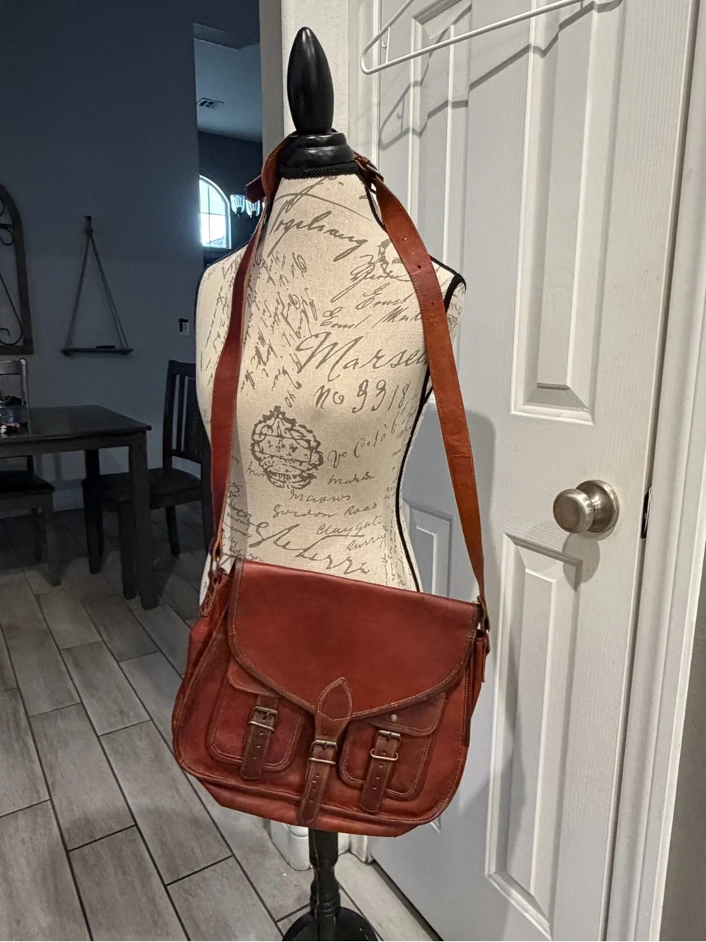 Brown Leather Messenger Bag - Classic Men's komal Crossbody